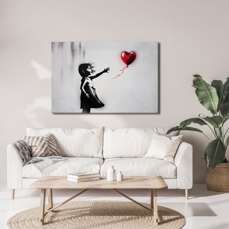 OBRAZ DÍVKA A LÉTAJÍCÍ SRDCE - OBRAZY ŽENY - OBRAZY