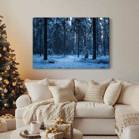 CANVASTAVLA VINTERTYSTNAD I SKOGEN - JUL- OCH VINTERTAVLOR - TAVLOR