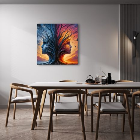 OBRAZ TVÁŘE V KORUNÁCH STROMŮ ŽIVOTA - OBRAZY STROMY ŽIVOTA - OBRAZY