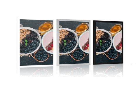 POSTER LECKERE MÜSLI-VARIATIONEN - MIT KÜCHENMOTIV - POSTER