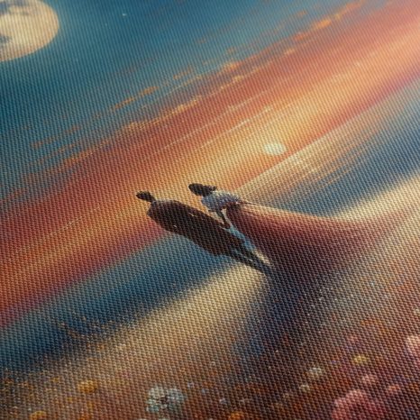 WANDBILD ROMANTISCHER SPAZIERGANG ZWISCHEN BLUMEN - BILDER MIT LIEBESMOTIVEN - BILDER