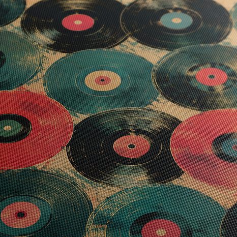 WANDBILD BUNTE SCHALLPLATTEN - MUSIKBILDER - BILDER