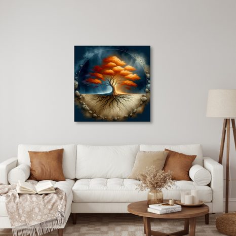 OBRAZ PODZIMNÍ STROM ŽIVOTA S KOŘENY - OBRAZY STROMY ŽIVOTA - OBRAZY