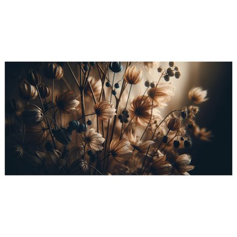 WANDBILD BRAUNE GETROCKNETE BLUMEN - BILDER BLUMEN - BILDER