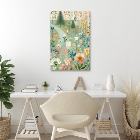 OBRAZ ČAROVNÁ KVETINOVÁ LÚKA PRI LESE - OBRAZY KVETOV - OBRAZY