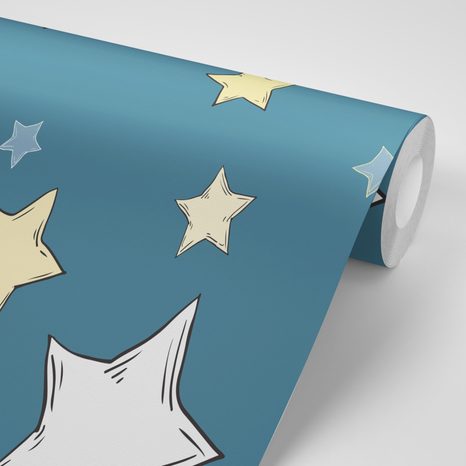 ΑΥΤΟΚΌΛΛΗΤΗ ΤΑΠΕΤΣΑΡΊΑ ΚΟΣΜΙΚΆ ΑΣΤΈΡΙΑ ΜΕ ΜΠΛΕ ΦΌΝΤΟ - ΑΥΤΟΚΌΛΛΗΤΕΣ ΤΑΠΕΤΣΑΡΊΕΣ - ΤΑΠΕΤΣΑΡΊΕΣ