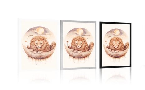 PLAGÁT ZASNENÝ LEV - ZASNENÉ ZVIERATKÁ - PLAGÁTY