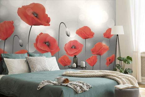 SAMOLEPÍCÍ TAPETA MÁKY V MĚSÍČNÍM SVITU - SAMOLEPÍCÍ TAPETY - TAPETY