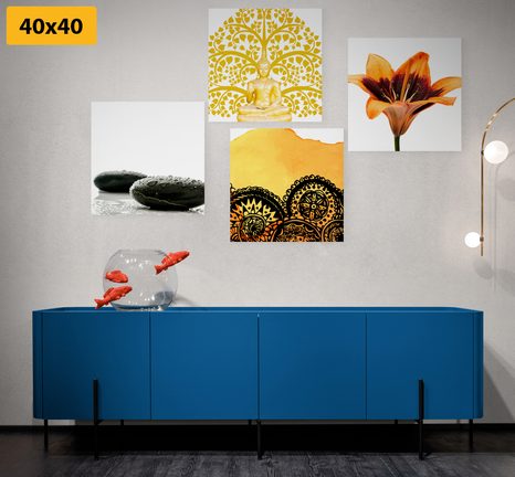 SET OBRAZŮ FENG SHUI KOMBINACE - SESTAVY OBRAZŮ - OBRAZY