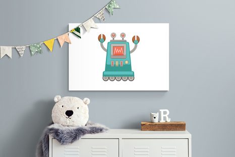 QUADRO SU TELA – PER PICCOLI AMANTI DEI ROBOT - QUADRI PER BAMBINI - STAMPE E QUADRI