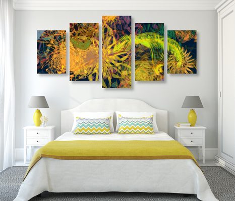 5-CZĘŚCIOWY OBRAZ KOLOROWA SZTUKA ABSTRAKCYJNA - OBRAZY ABSTRAKCYJNE - OBRAZY