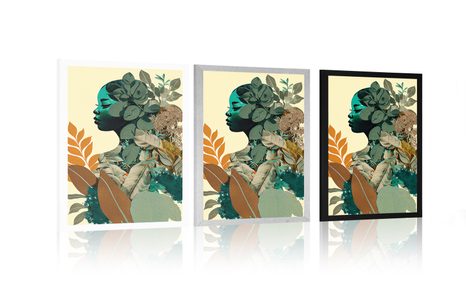 POSTER MIT BLÄTTERN BEDECKTE FRAU - FRAUEN - POSTER