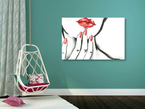 TABLOU PORTRETUL FEMEI ÎN ACUARELĂ - TABLOURI CU DIVERSE PERSOANE - TABLOURI