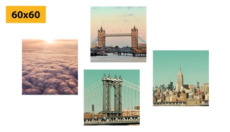 SET DI QUADRI – LUOGHI IN COLORI DELICATI - COLLEZIONI DI QUADRI - STAMPE E QUADRI