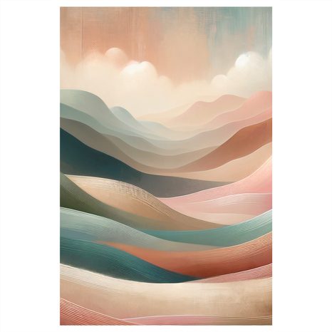 SLIKA VALOVITI PASTELNI KRAJOLIK - SLIKE PLANINE - SLIKE