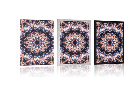 POSTER – MANDALA CON ELEMENTI INTERESSANTI SULLO SFONDO - FENG SHUI - POSTER