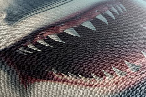 QUADRO SU TELA – SQUALO CON CUFFIE - QUADRI DI ANIMALI DA FESTA CON LE CUFFIE - STAMPE E QUADRI