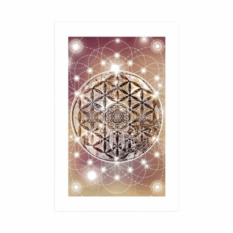 PLAKAT Z PASSE-PARTOUT CZARUJĄCA MANDALA - FENG SHUI - PLAKATY