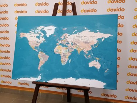 OBRAZ NA KORKU STYLOVÁ VINTAGE MAPA SVĚTA - OBRAZY NA KORKU - OBRAZY