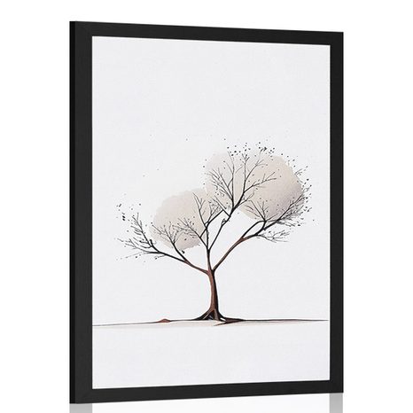 POSTER MINIMALISTISCHER BAUM OHNE LAUB - BÄUME UND LAUB - POSTER