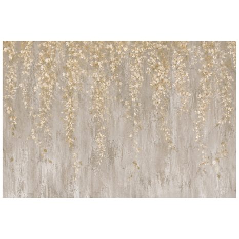 ZELFKLEVEND FOTOBEHANG BEIGE HANGENDE GLAMOURBLOEMEN - FOTOBEHANG BLOEMEN - FOTOBEHANG