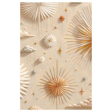 WANDBILD SONNE UND STERNE IN DEN WOLKEN - BILDER VON SONNENAUFGANG UND SONNENUNTERGANG - BILDER