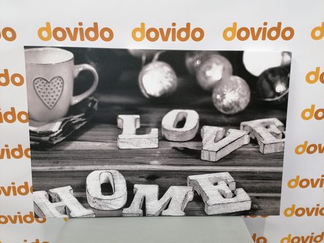 WANDBILD HARMONISCHES ZUHAUSE IN SCHWARZ-WEISS - SCHWARZ-WEISSE BILDER - BILDER