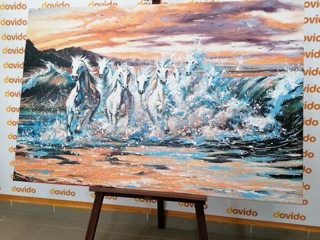 WANDBILD WASSERPFERDE - BILDER TIERE - BILDER