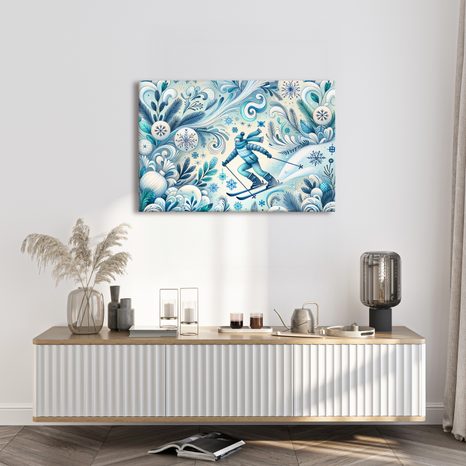 SLIKA ZIMSKI SKIJAŠ NA PADINI - SLIKE PLANINE - SLIKE