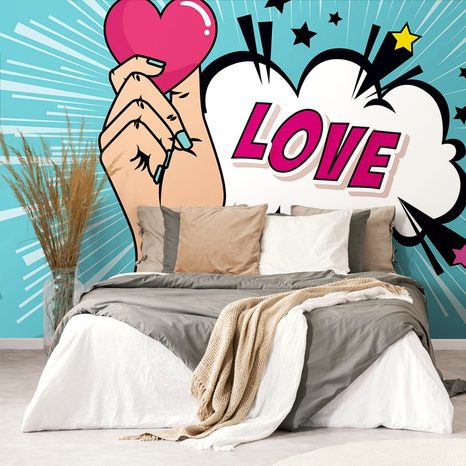 SELBSTKLEBENDE TAPETE MIT POP-ART-DESIGN - LOVE - SELBSTKLEBENDE TAPETEN - TAPETEN