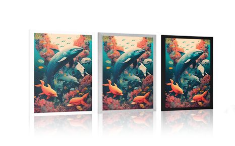 POSTER – DELFINI SURREALISTI - MONDO SOMMERSO - POSTER