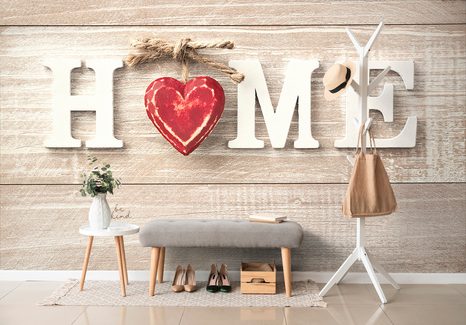 TAPETE MIT DER AUFSCHRIFT HOME - TAPETEN MIT ZITATEN UND SPRÜCHEN - TAPETEN