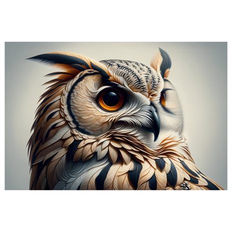 WANDBILD EULE IN WARMEN TÖNEN - BILDER VON VÖGELN - BILDER
