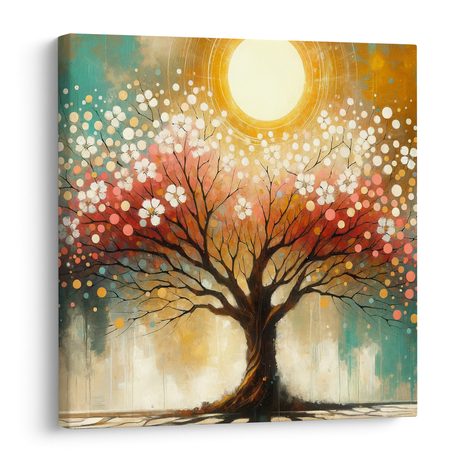 WANDBILD BAUM DES LEBENS MIT BLUMEN - BILDER BÄUME DES LEBENS - BILDER