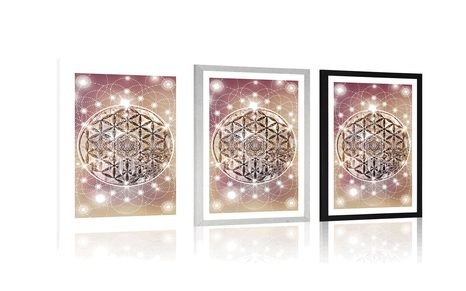 PLAKAT Z PASSE-PARTOUT CZARUJĄCA MANDALA - FENG SHUI - PLAKATY