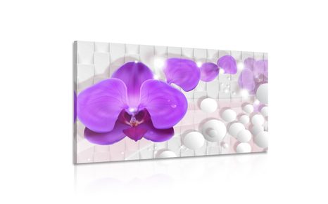 SLIKA ORHIDEJA NA ABSTRAKTNEM OZADJU - SLIKE ROŽ - SLIKE
