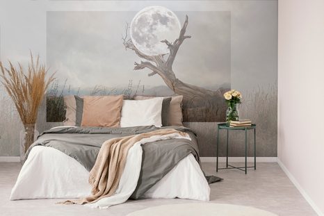 TAPETA MĚSÍC V NÁRUČÍ STROMU - FANTASY TAPETY - TAPETY