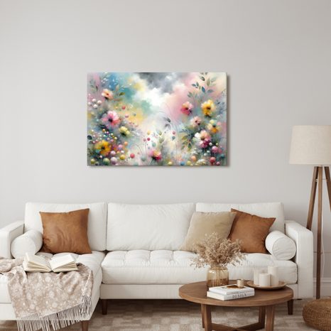 WANDBILD ZARTE BLUMENWIESE - WANDBILDER FELDER UND WIESEN - BILDER