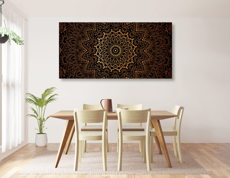 OBRAZ VINTAGE MANDALA V INDICKÉM STYLU - OBRAZY FENG SHUI - OBRAZY