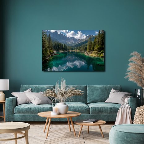 OBRAZ HORSKÉ JEZERO V LESE - OBRAZY JEZERA - OBRAZY