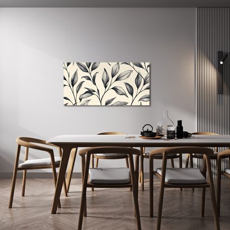 CANVASTAVLA ELEGANTA BOTANISKA BLAD PÅ BEIGE - TAVLOR MED TRÄD OCH BLAD - TAVLOR