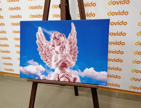 OBRAZ RŮŽOVÝ PEČLIVÝ ANDÍLEK NA NEBI - OBRAZY ANDĚLŮ - OBRAZY
