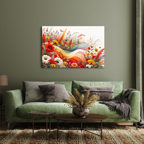 OBRAZ BAREVNÁ LOUKA VE VĚTRU - OBRAZY KVĚTŮ - OBRAZY