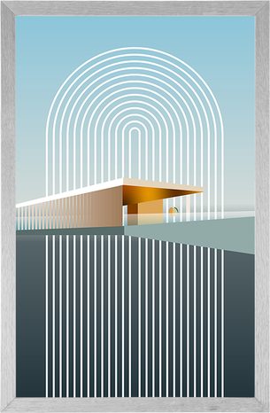 POSZTER SZIVÁRVÁNY ABSZTRAKT HÁTTÉRREL MID-CENTURY. - MOTÍVUMOK A MŰHELYÜNKBŐL - POSZTEREK