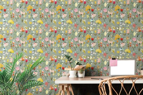 WALLPAPER ABSTRACT PAINTED FLOWERS - WALLPAPERS FLOWERS - WALLPAPERS