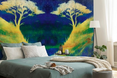 SAMOLEPÍCÍ TAPETA KOUZELNÁ DVOJICE STROMŮ - SAMOLEPÍCÍ TAPETY - TAPETY