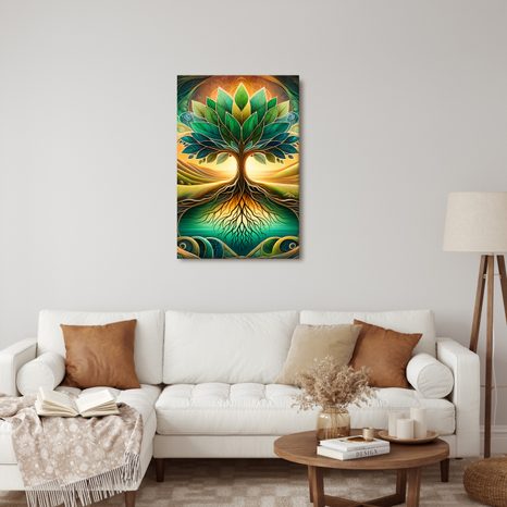 WANDBILD MYSTISCHER BAUM DES LEBENS AM SEE - BILDER BÄUME DES LEBENS - BILDER