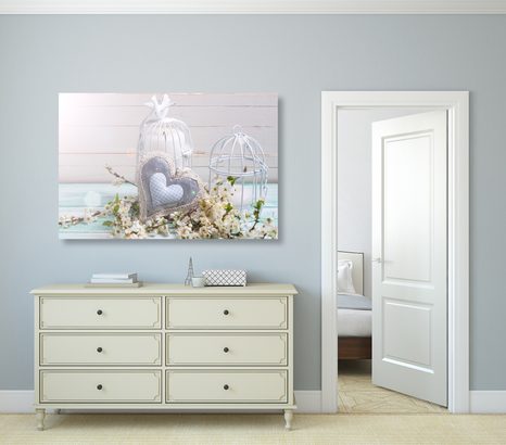 OBRAZ SERDUSZKO I LAMPIONY W STYLU VINTAGE - VINTAGE A RETRO OBRAZY - OBRAZY