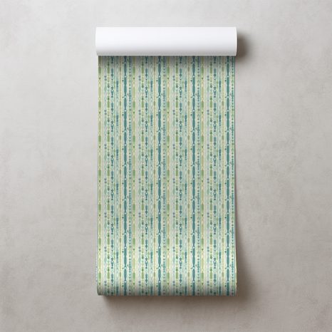 TAPETA ZELENÉ A MODRÉ VERTIKÁLNÍ PRUHY - VZOROVANÉ TAPETY - TAPETY