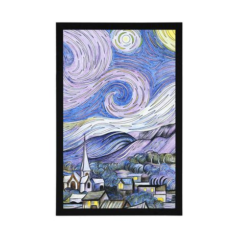 PLAKÁT REPRODUKCE HVĚZDNÁ NOC - VINCENT VAN GOGH - ABSTRAKTNÍ A VZOROVANÉ - PLAKÁTY